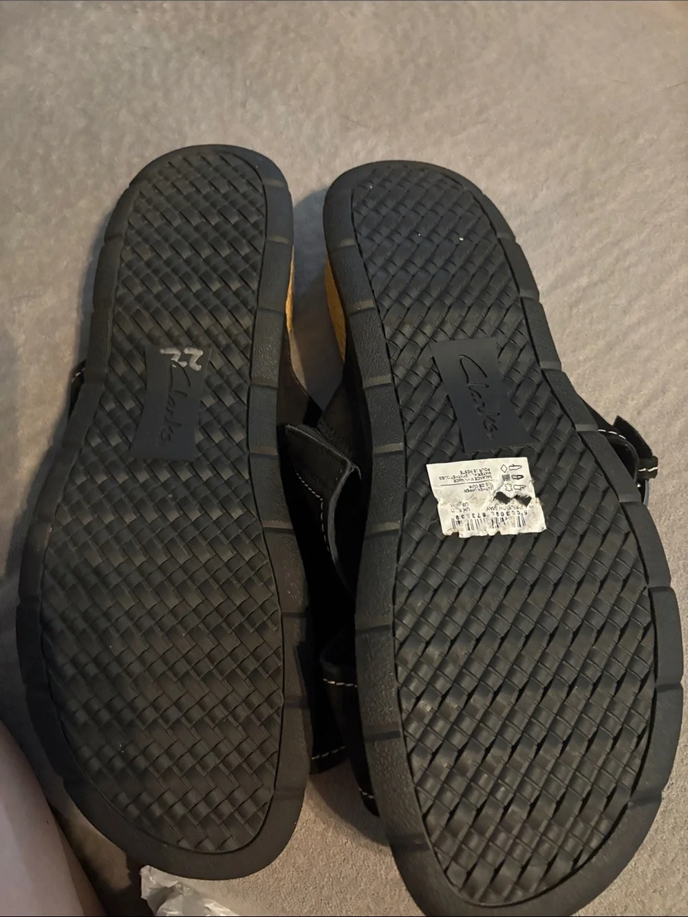 Clarks Black Cross-Band Slide Sandals with Buckle NWOT